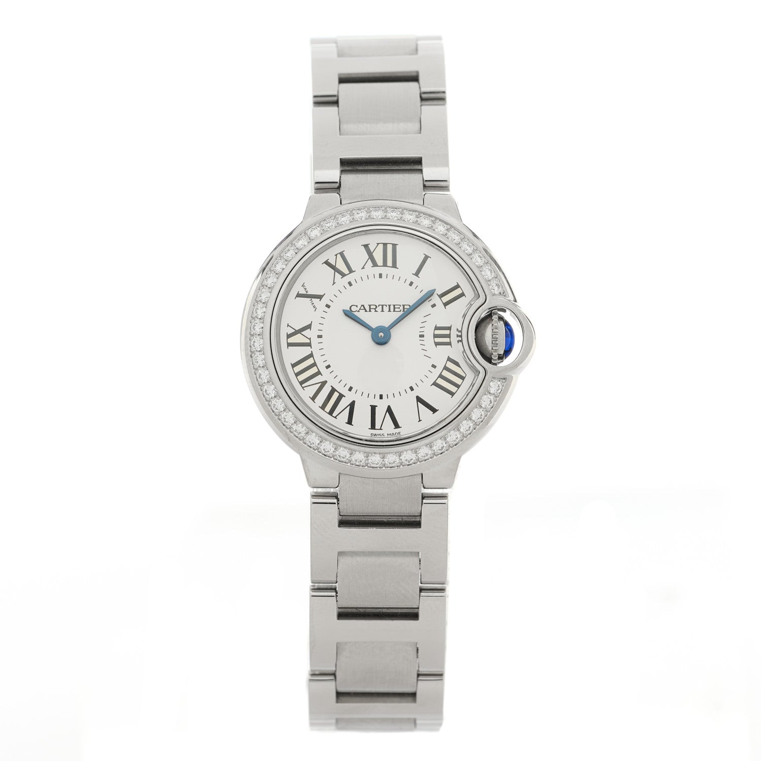 Cartier Stainless Steel Diamond Bezel 28mm Ballon Bleu De Cartier Quartz Watch 1 of 4