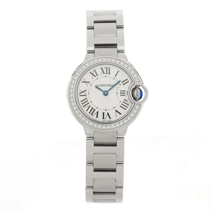 Cartier Stainless Steel Diamond Bezel 28mm Ballon Bleu De Cartier Quartz Watch 1 of 4