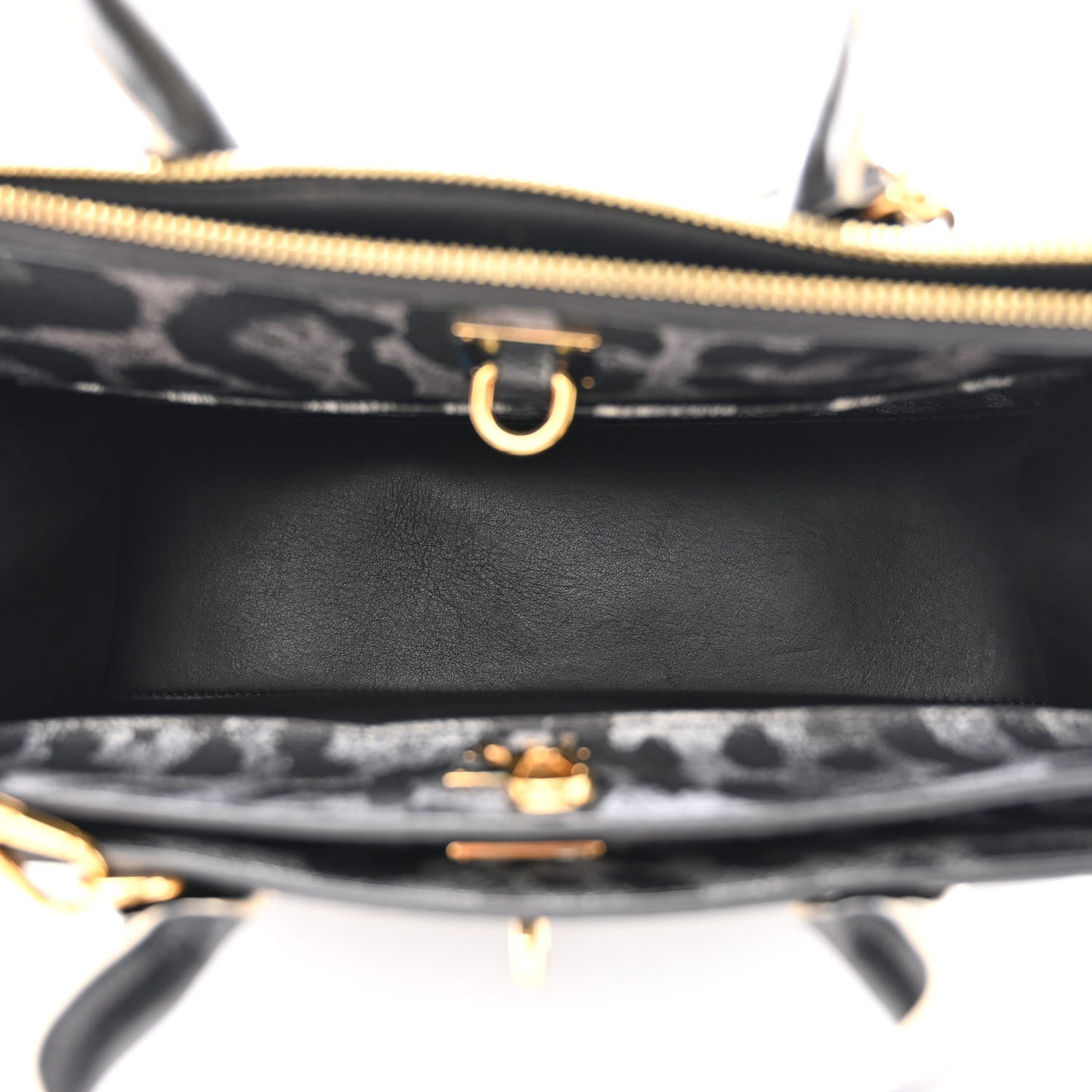 Canvas Calfskin Wild Animal Print City Steamer MM Black