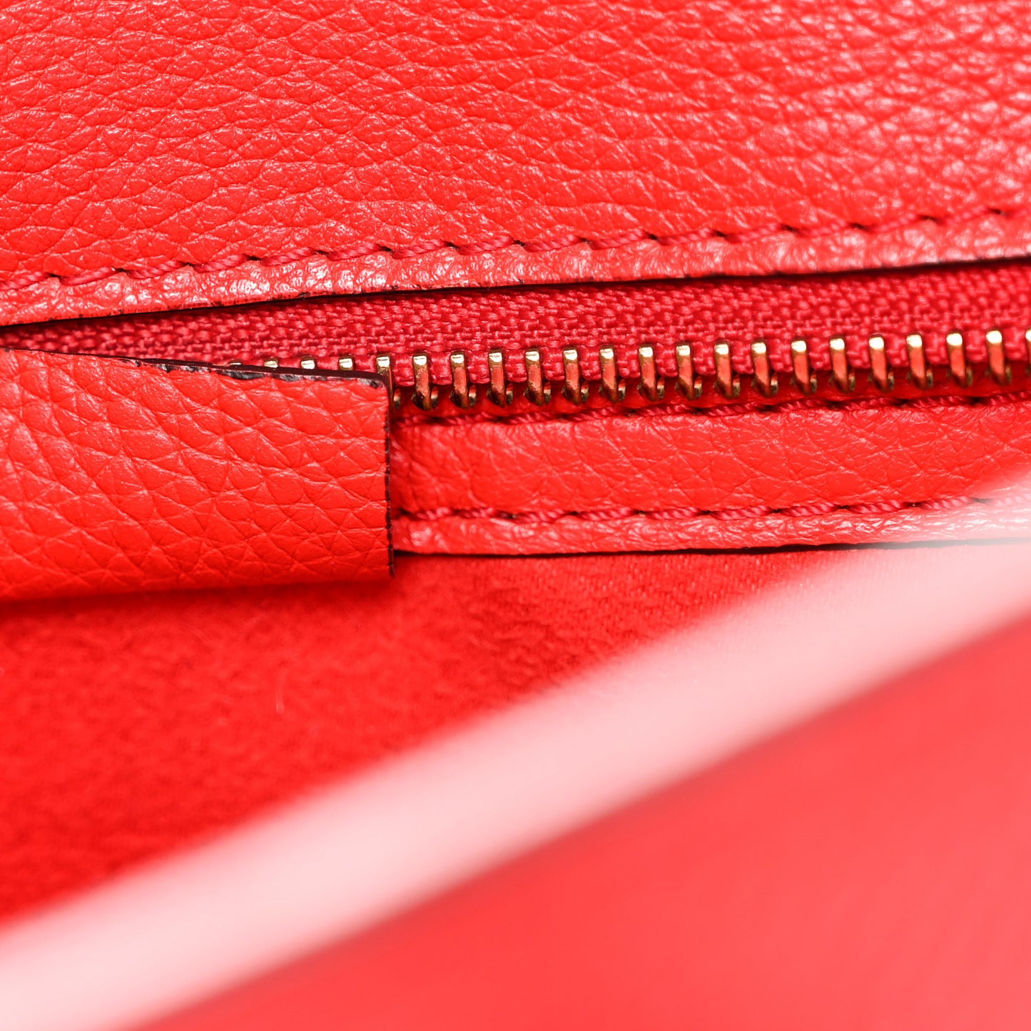 Drummed Calfskin Nano Luggage Vermillion