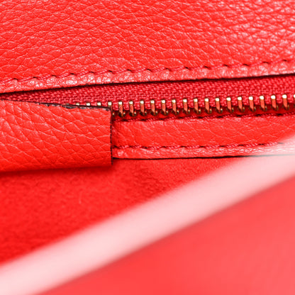 Celine Drummed Calfskin Nano Luggage Vermillion 7 of 10