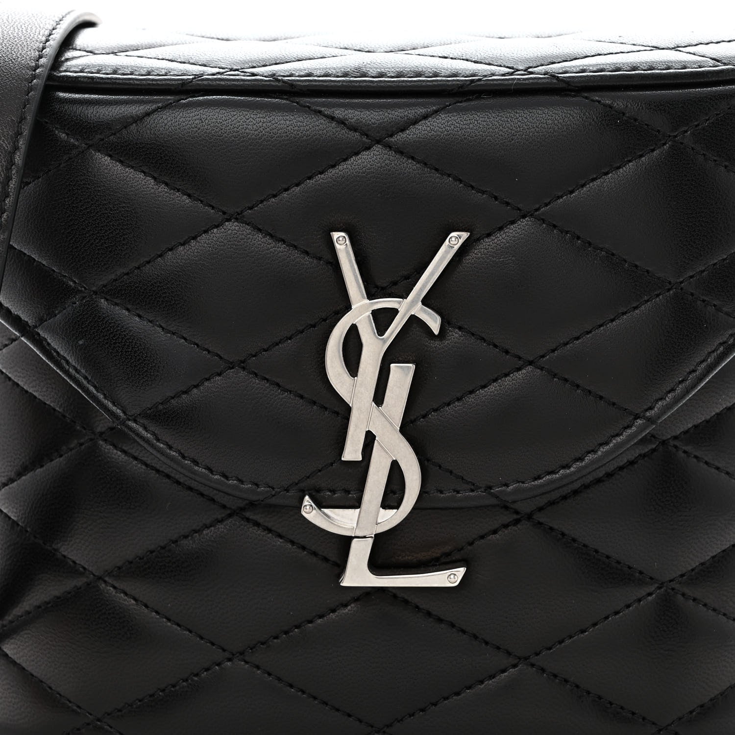 Saint Laurent Lambskin Quilted Monogram June Box Bag Black 8 of 10