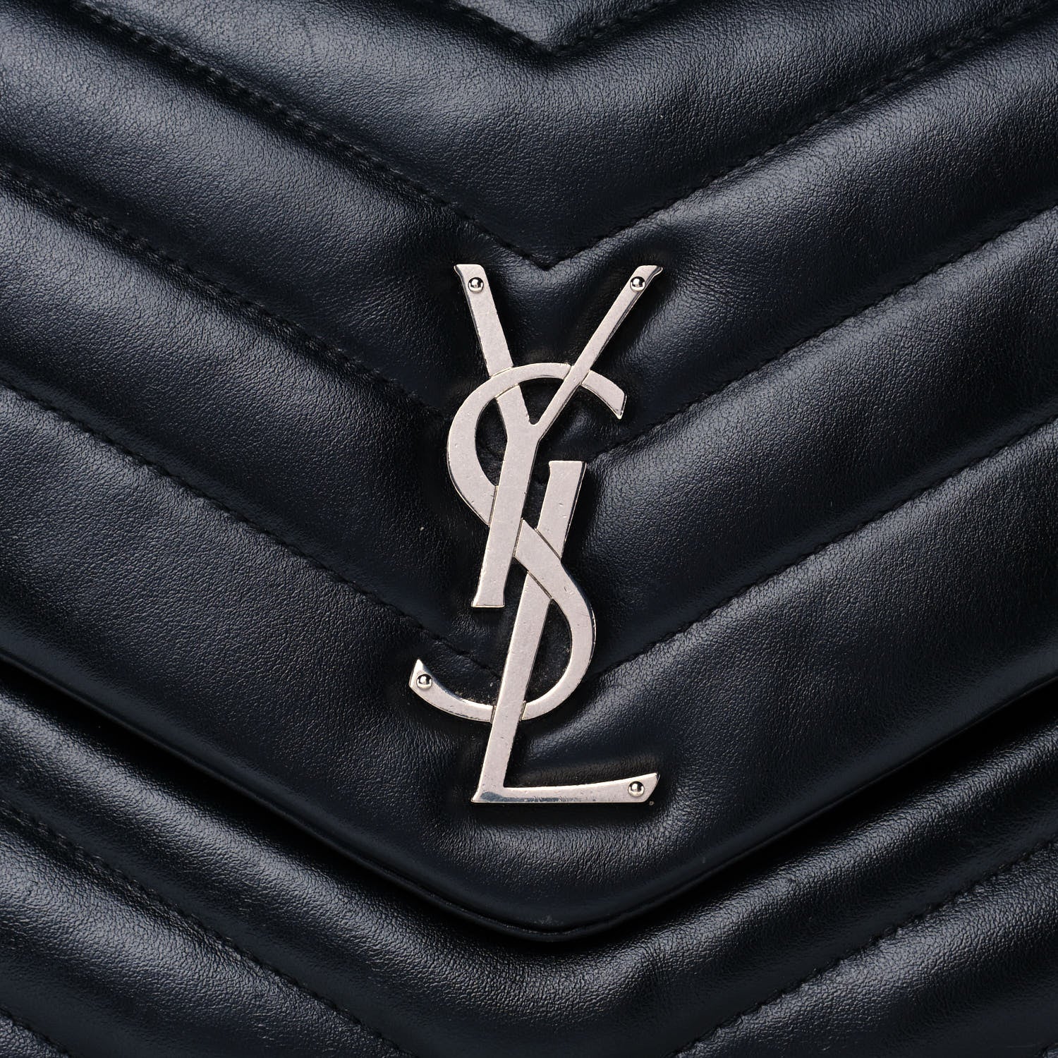 Saint Laurent Calfskin Y Quilted Monogram Medium Loulou Chain Satchel Black 9 of 16