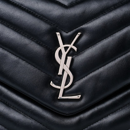 Saint Laurent Calfskin Y Quilted Monogram Medium Loulou Chain Satchel Black 9 of 16