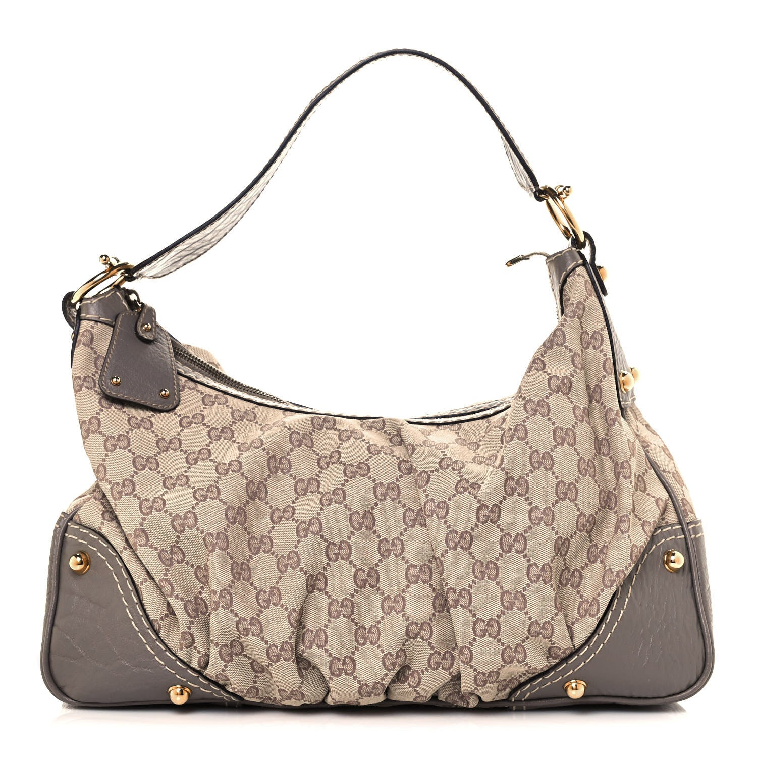 Gucci Monogram Medium Jockey Hobo Grey 1 of 9