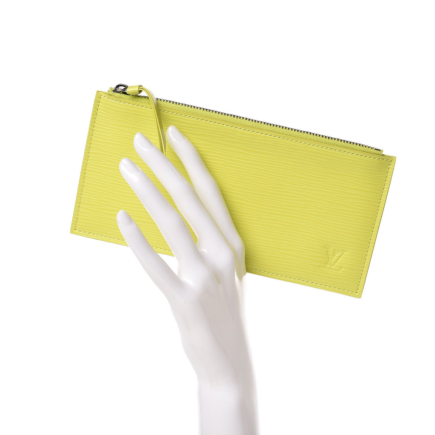 Epi Felicie Chain Wallet Zippered Insert Pistache