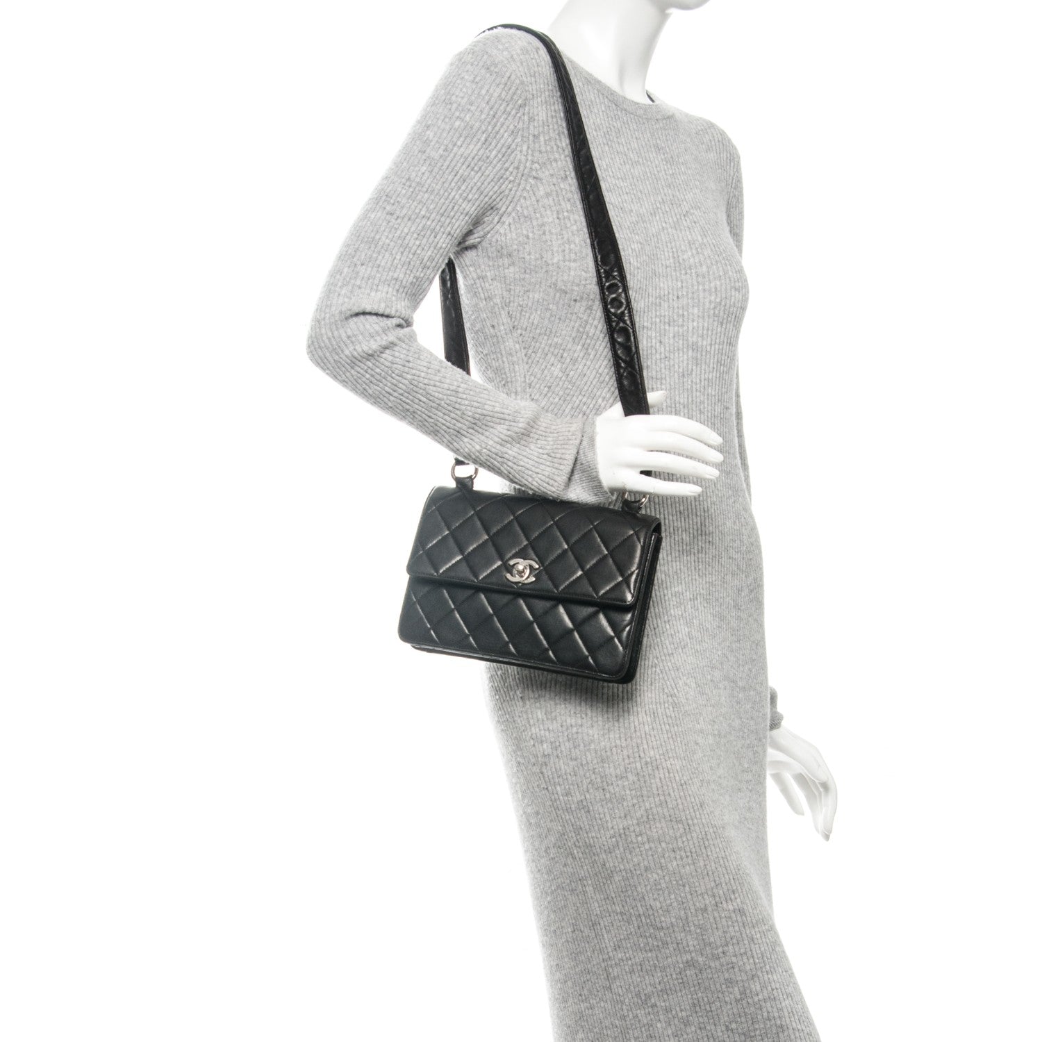 Chanel Lambskin Quilted Single Flap Black 2 of 9