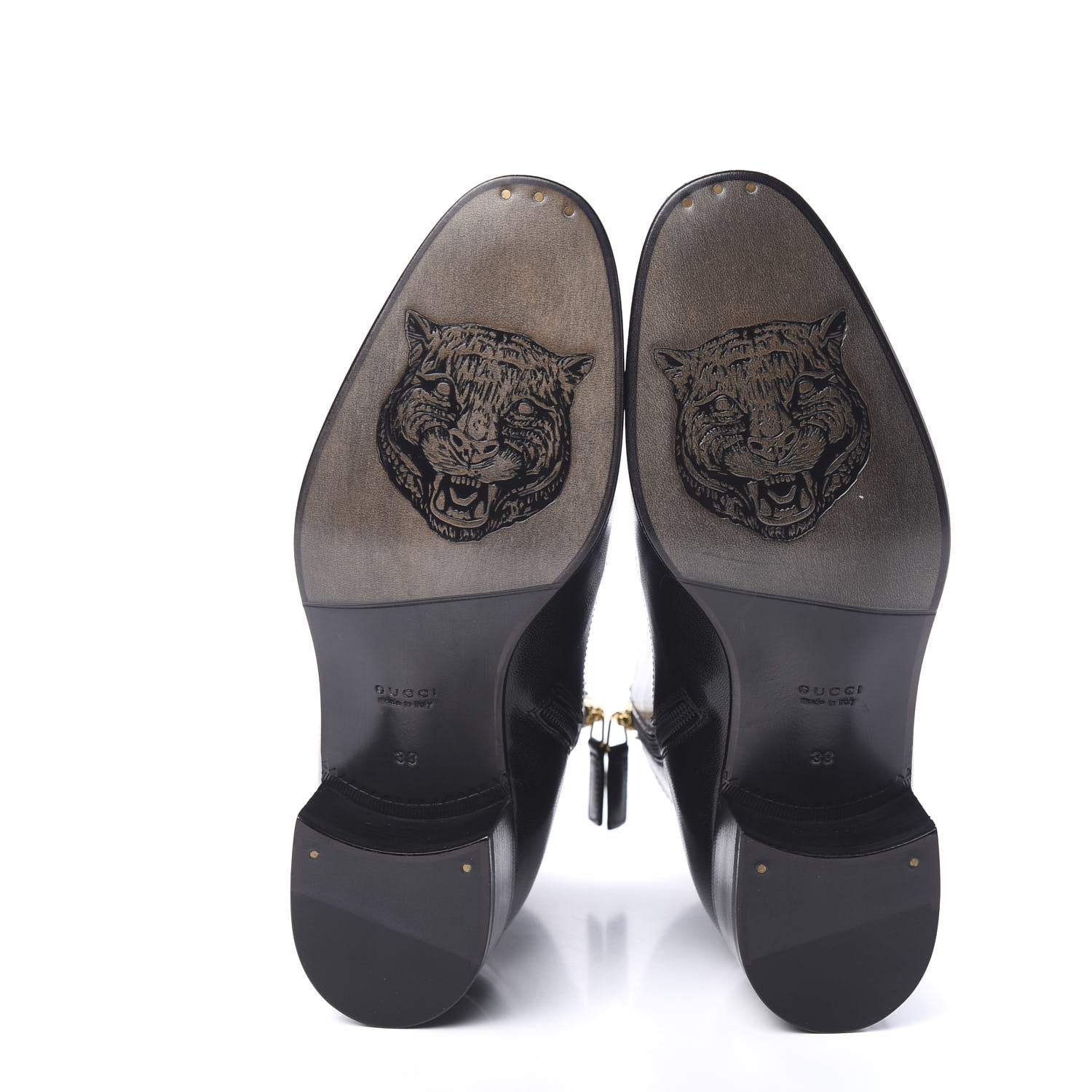Gucci Calfskin Womens Ebal Horsebit Boots 38 Black 5 of 10