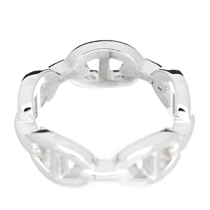 Hermes Sterling Silver PM Chaine d'Ancre Enchainee Band Ring 55 7.25 4 of 7