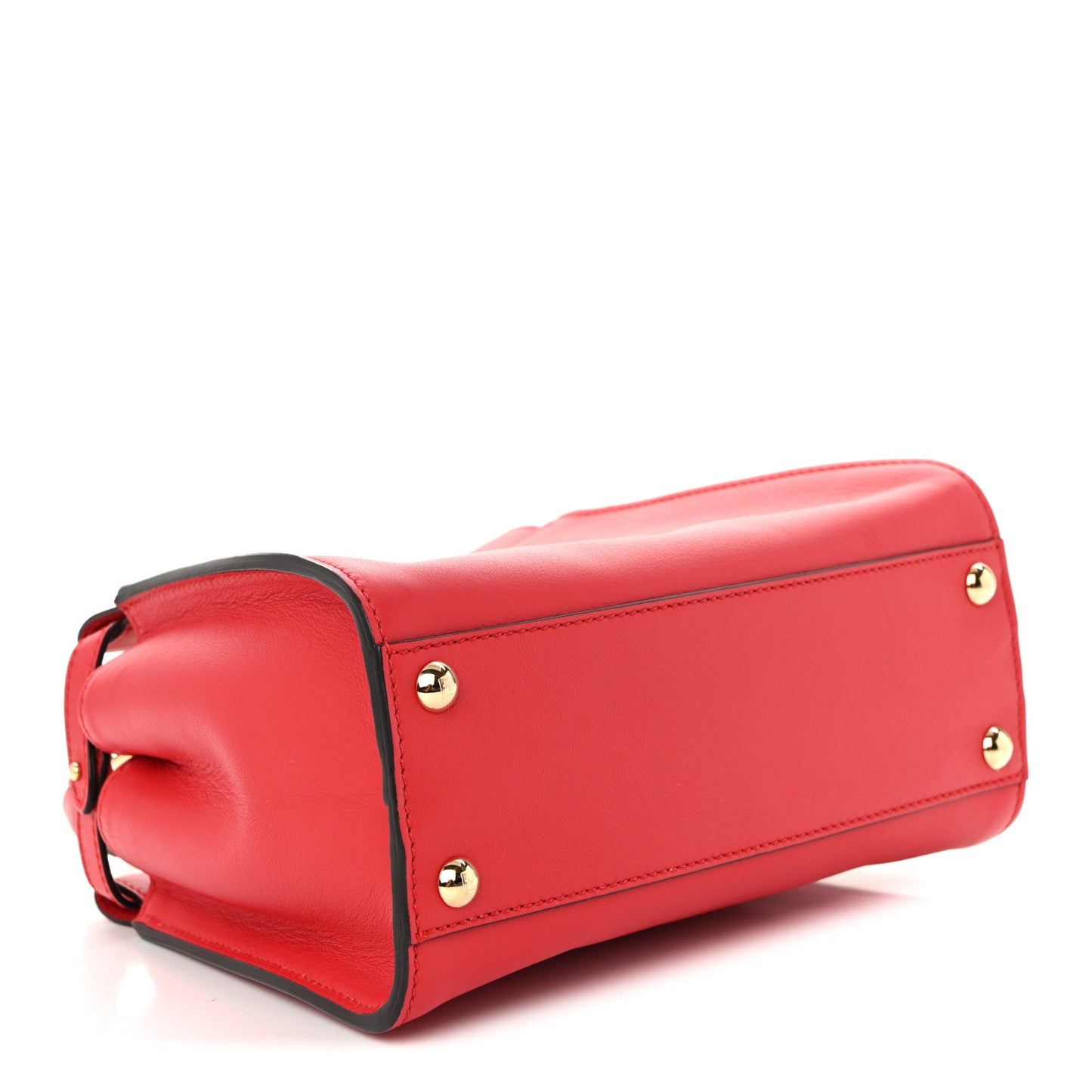 Vitello Seta Canvas FF Embroidered Peekaboo Iconic Satchel Rosso Cardinale Multicolor