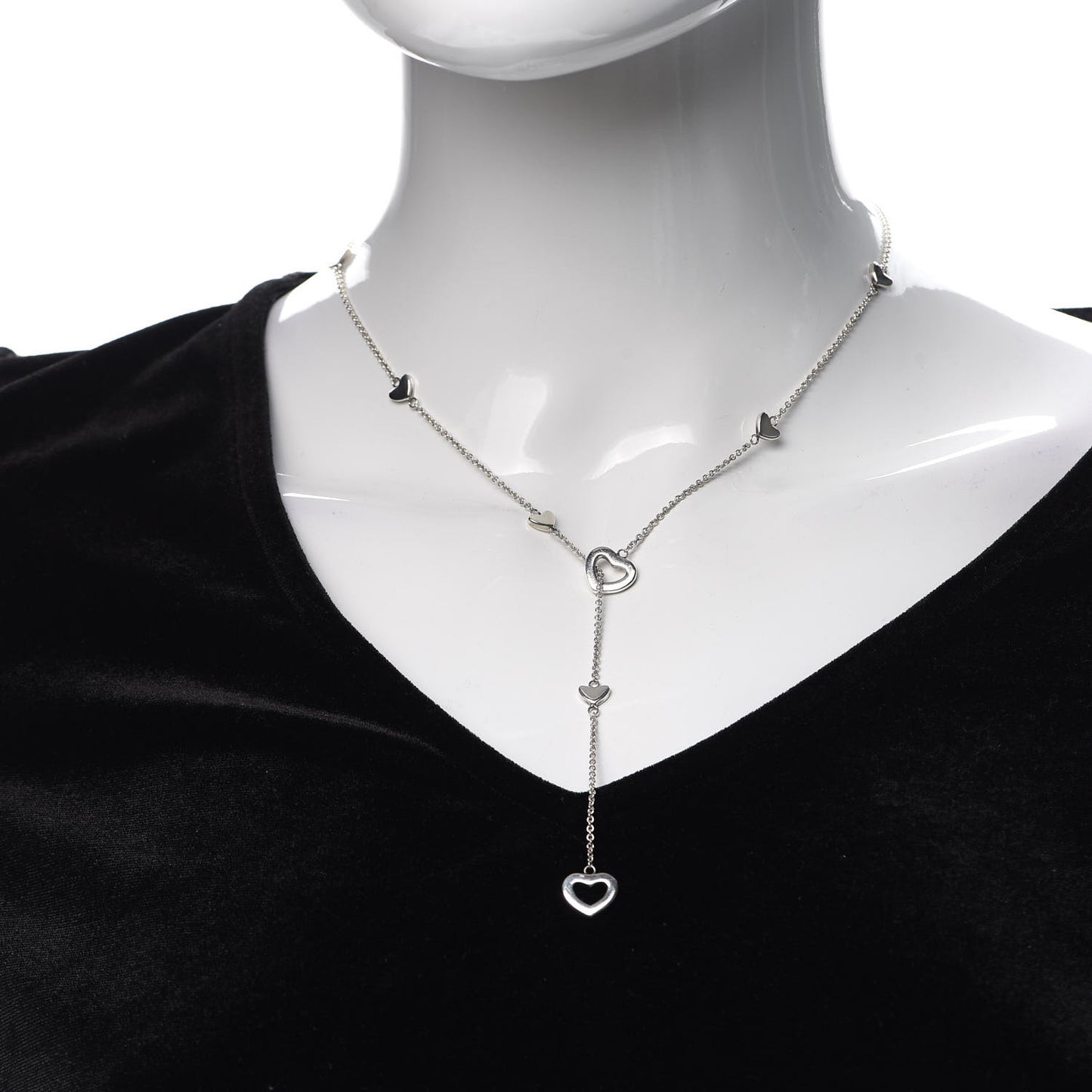 Sterling Silver Heart Lariat Necklace