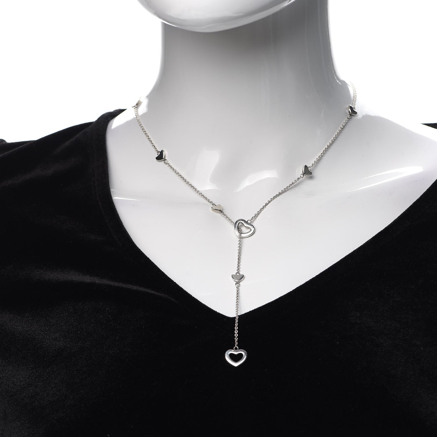 Tiffany Sterling Silver Heart Lariat Necklace 2 of 6