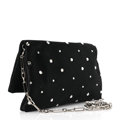 Jimmy Choo Satin Crystal Embellished Titania Clutch  Black 3 of 11
