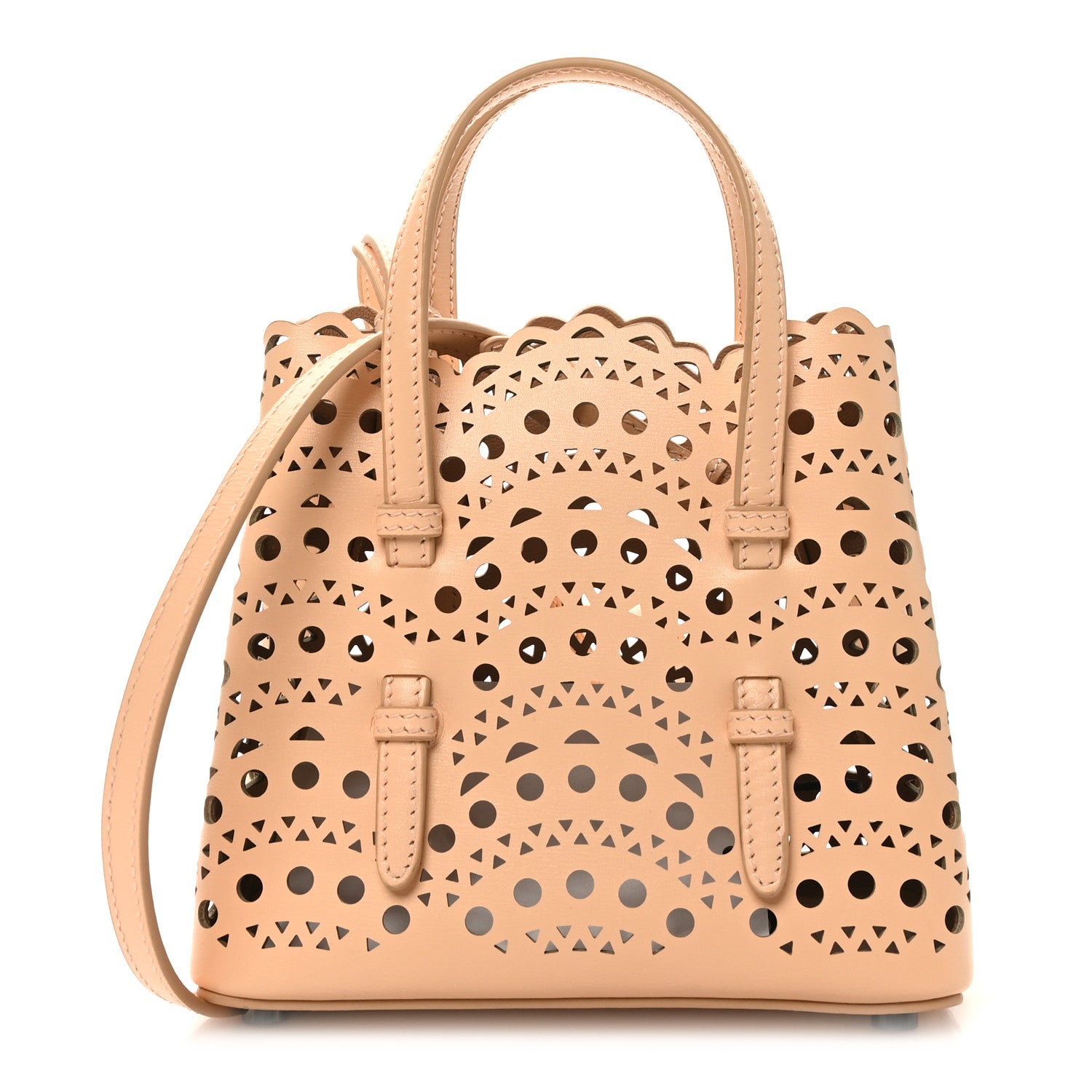 Alaia Lux Calfskin Vienne Wave Mina 16 Bag Peche 1 of 9