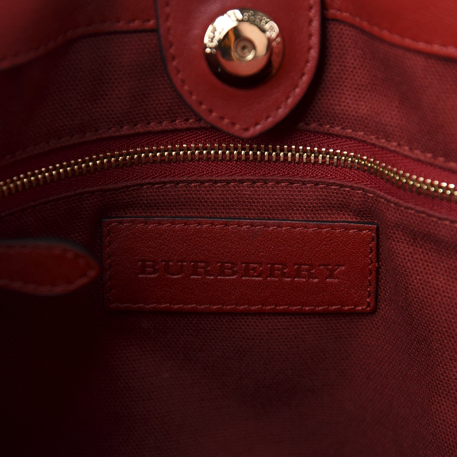 Burberry Calfskin Haymarket Check Small Canterbury Tote Red 8 of 11