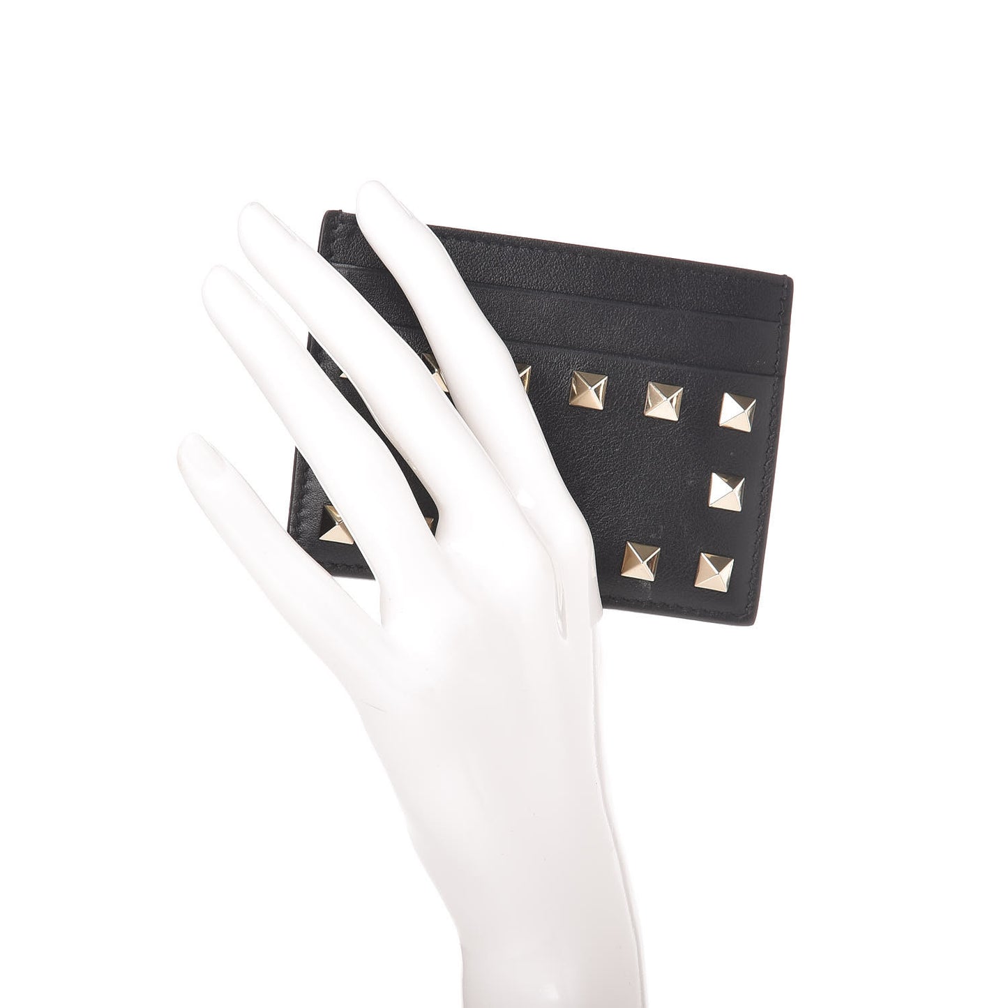 Vitello Rockstud Card Holder Black