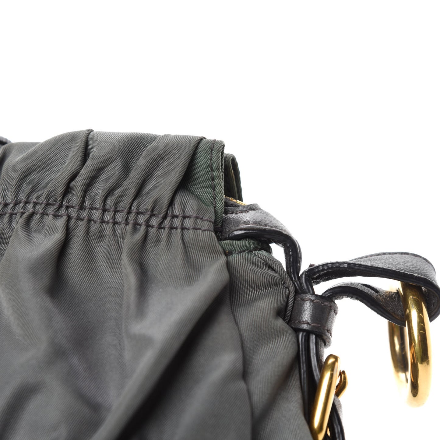 Tessuto Nylon Gaufre Shopping Satchel Fumo