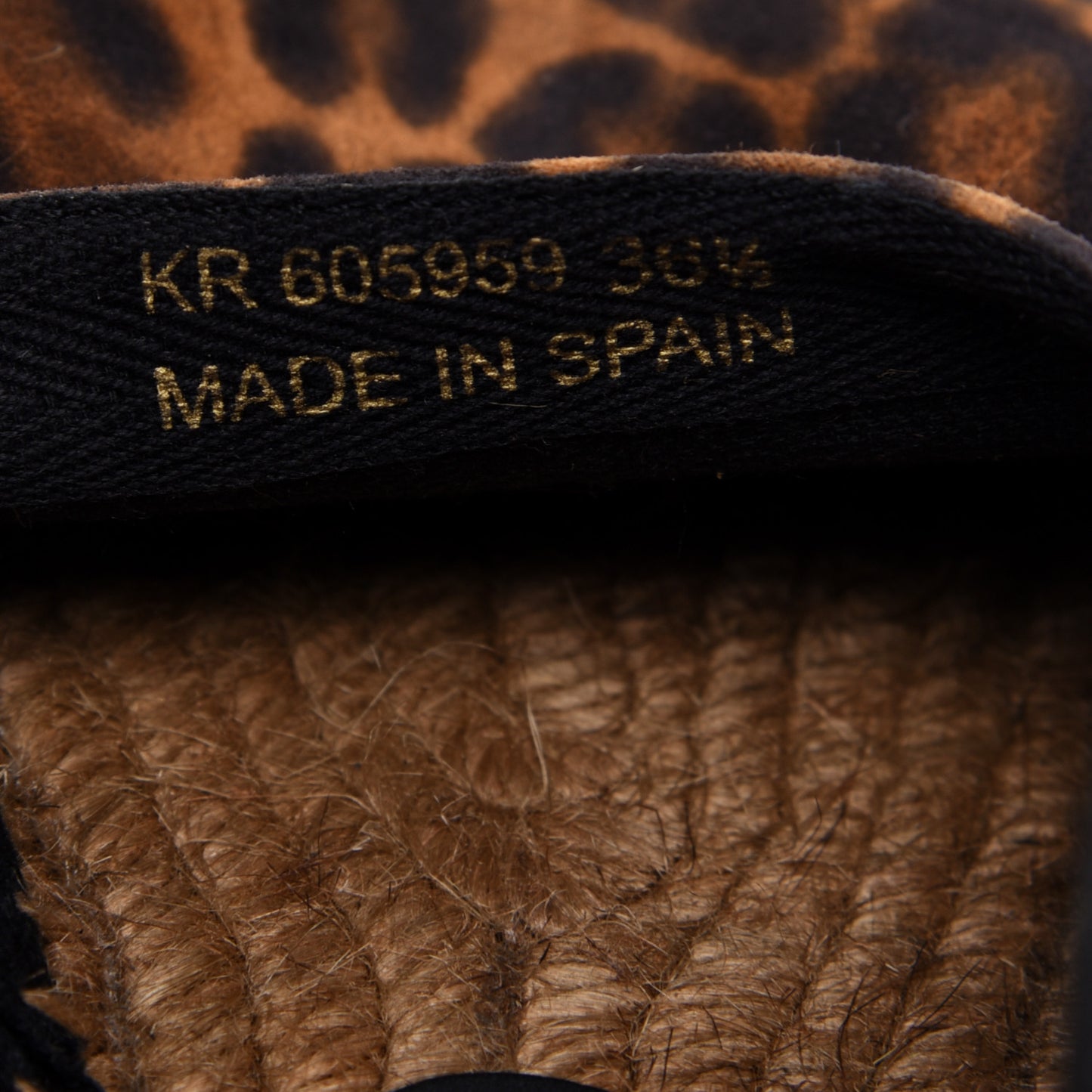 Suede Leopard Print Espadrilles 36.5 Natural