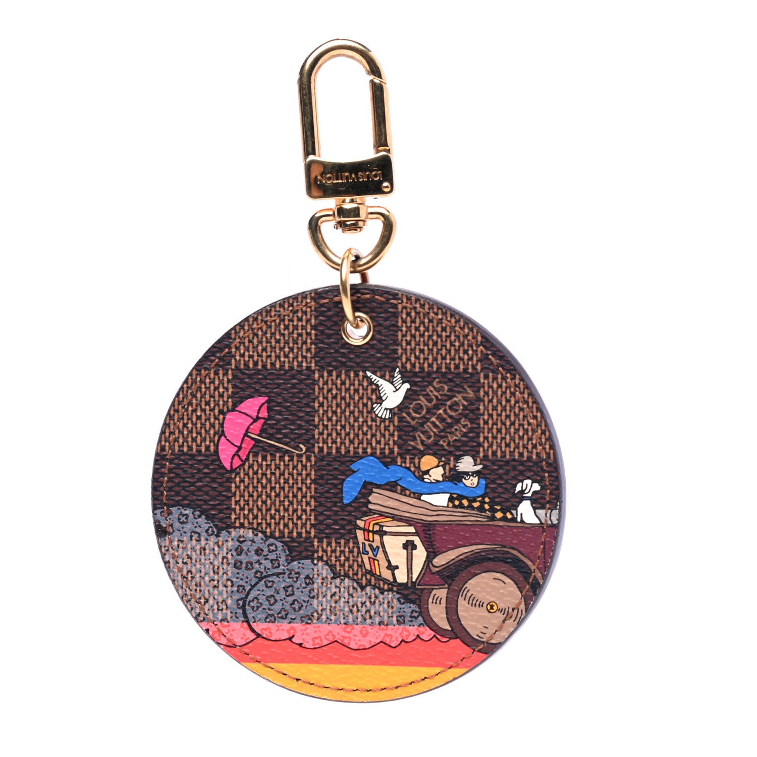 Louis Vuitton Damier Ebene 2015 Christmas Animation Bag Charm Key Ring 1 of 4