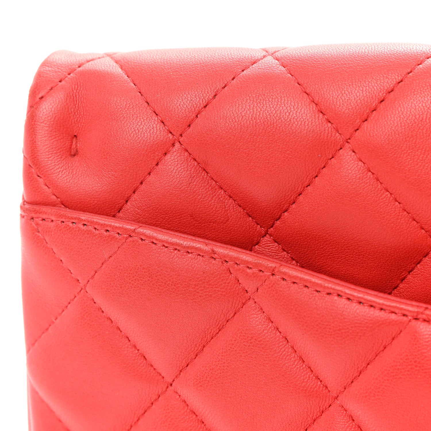 Chanel Lambskin Quilted Clutch with Chain Flap Red 13 of 19