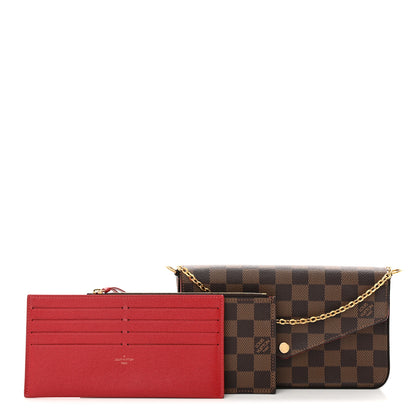 Louis Vuitton Damier Ebene Pochette Felicie Chain Wallet 3 of 12