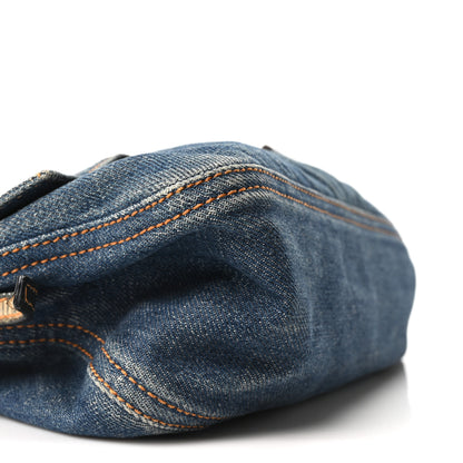 Fendi Denim Lizard Baguette Blue 9 of 10