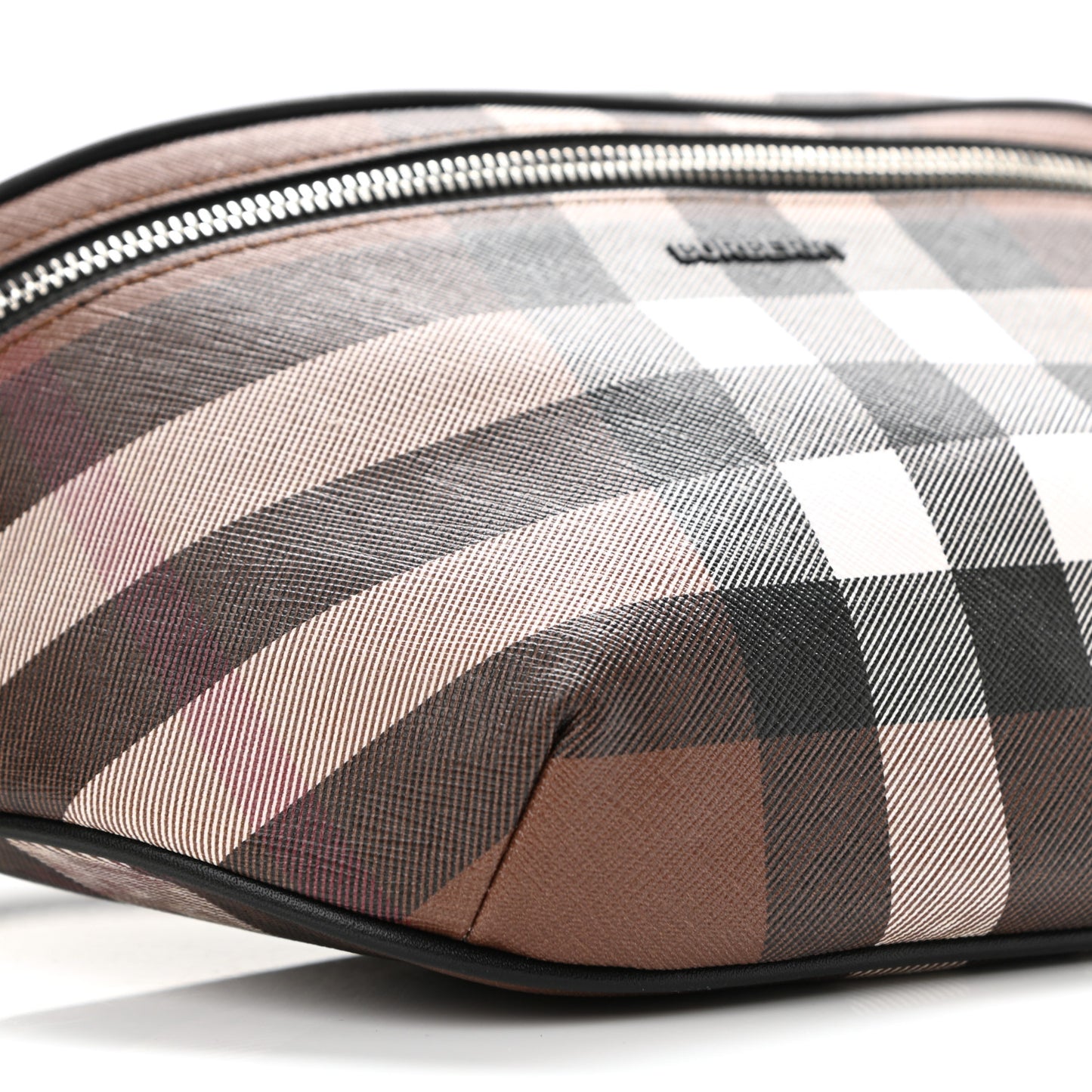 E-canvas Check Bum Bag Dark Birch Brown