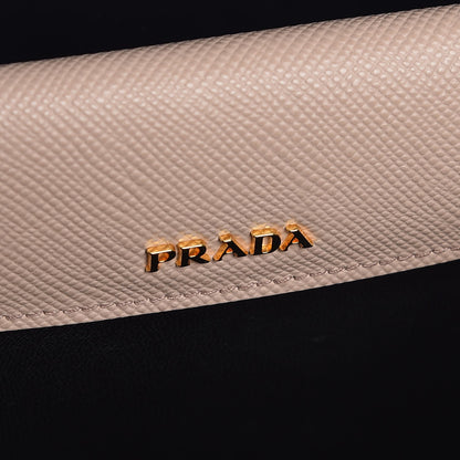 Prada Saffiano Cuir Small Double Bag Cammeo Black 7 of 9
