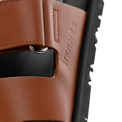Hermes Calfskin Mens Chypre Sandals 42 Gold 11 of 12