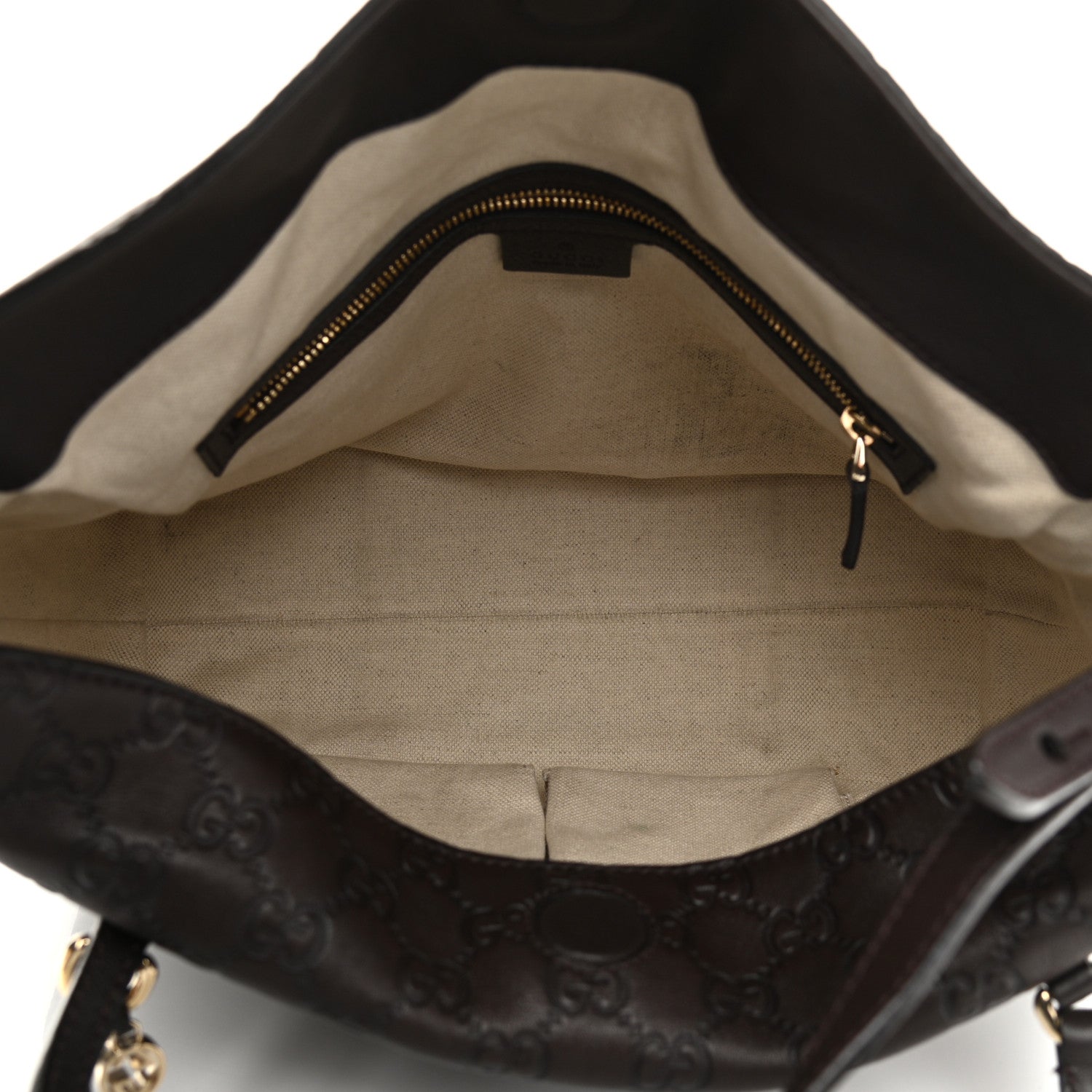 Gucci Guccissima Medium Bree Foldover Tote Chocolate 5 of 11