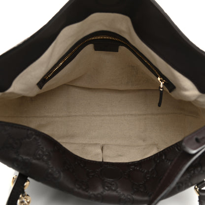 Gucci Guccissima Medium Bree Foldover Tote Chocolate 5 of 11
