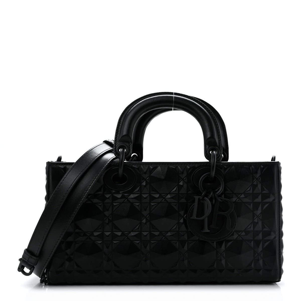Calfskin Cannage Diamond Medium Lady D-Joy Black