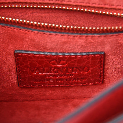 Valentino Garavani Pebbled Calfskin Rockstud Shoulder Flap Messenger Bag Rosso Valentino 7 of 8