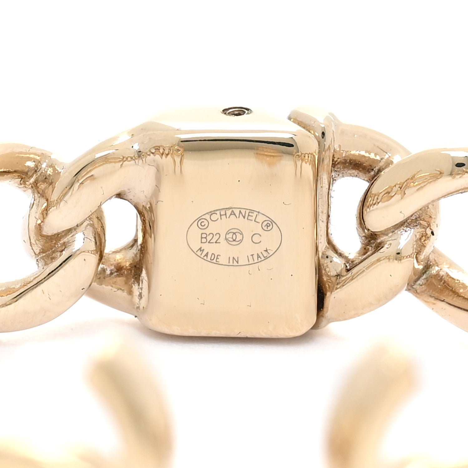 Chanel Metal CC Chain Link Cuff Bracelet Gold 4 of 6