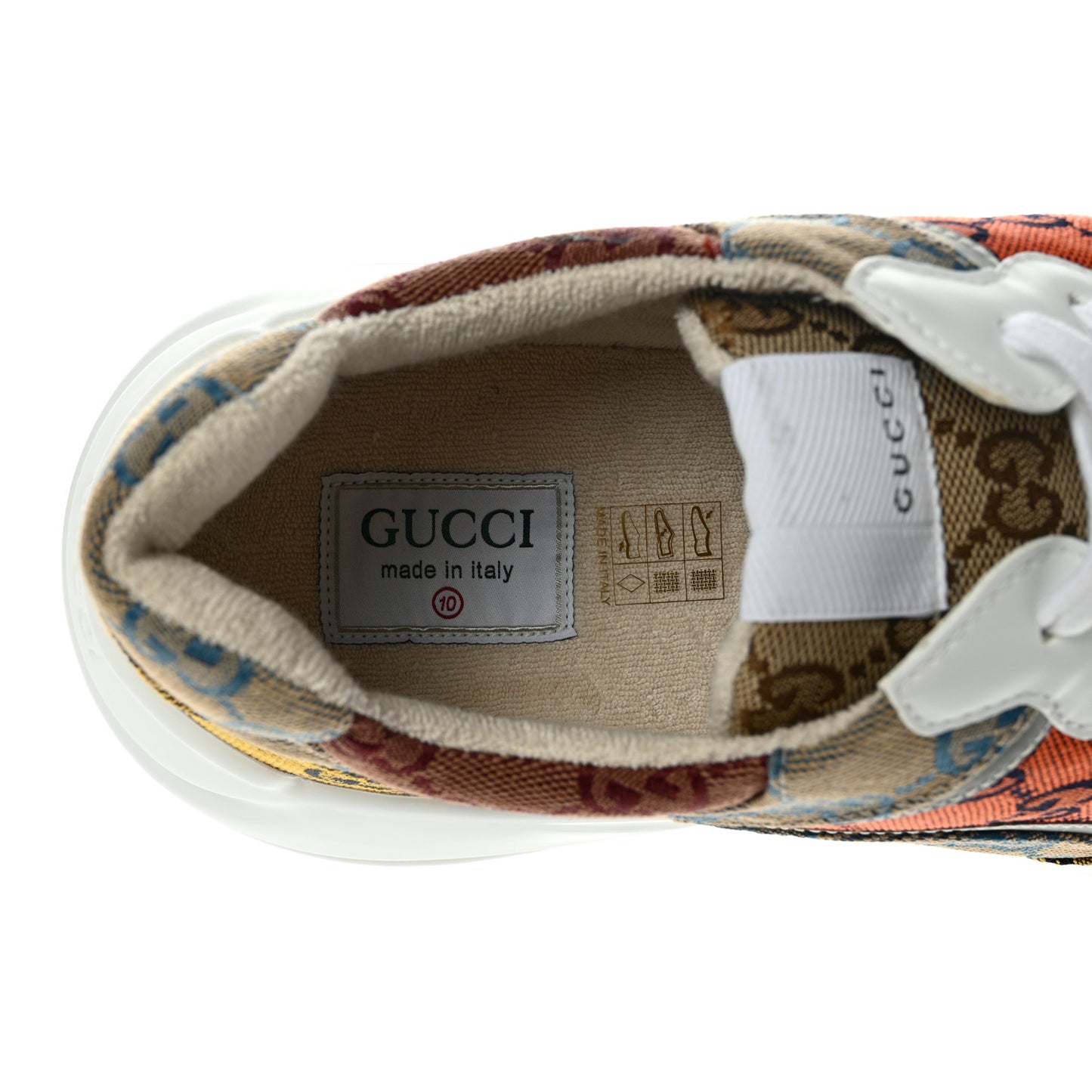 Monogram Multicolor Mens Rhyton Sneakers 10 Yellow Blue Great White Tabasco