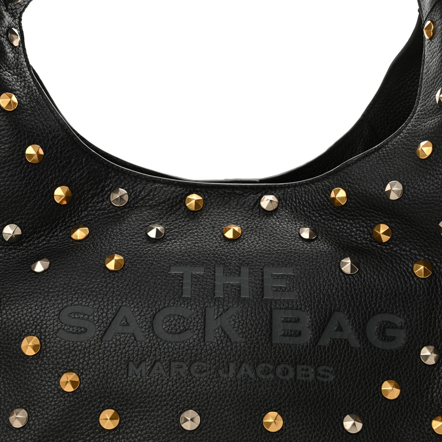 Marc Jacobs Grained Calfskin  Glam Studs The Sack Bag Black 8 of 10