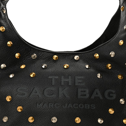 Marc Jacobs Grained Calfskin  Glam Studs The Sack Bag Black 8 of 10