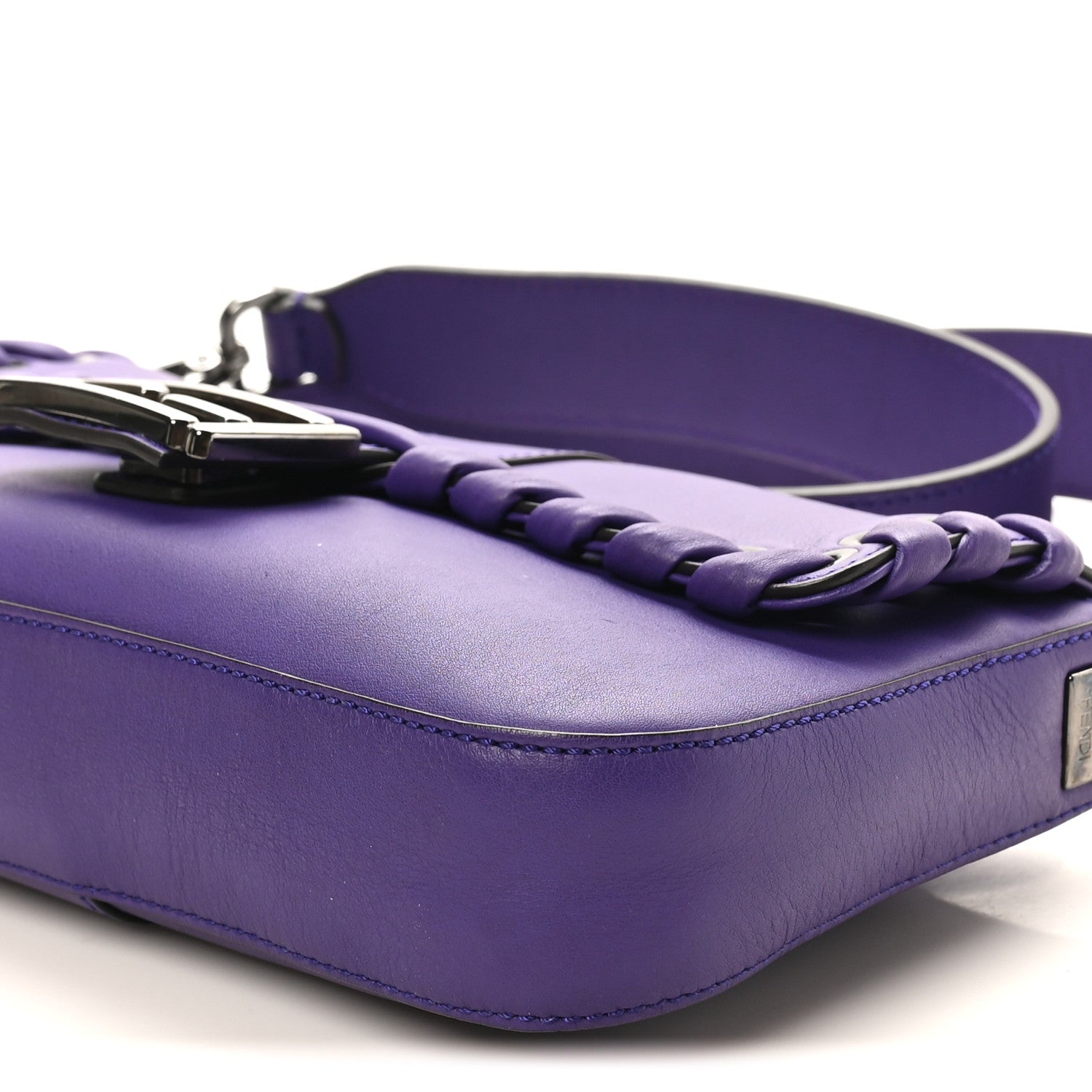 Fendi Vitello Dolce Lace Up Baguette Purple Rain 10 of 10