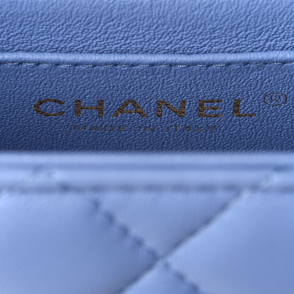 Chanel Lambskin Quilted Mini Rectangular Flap Light Blue 5 of 10