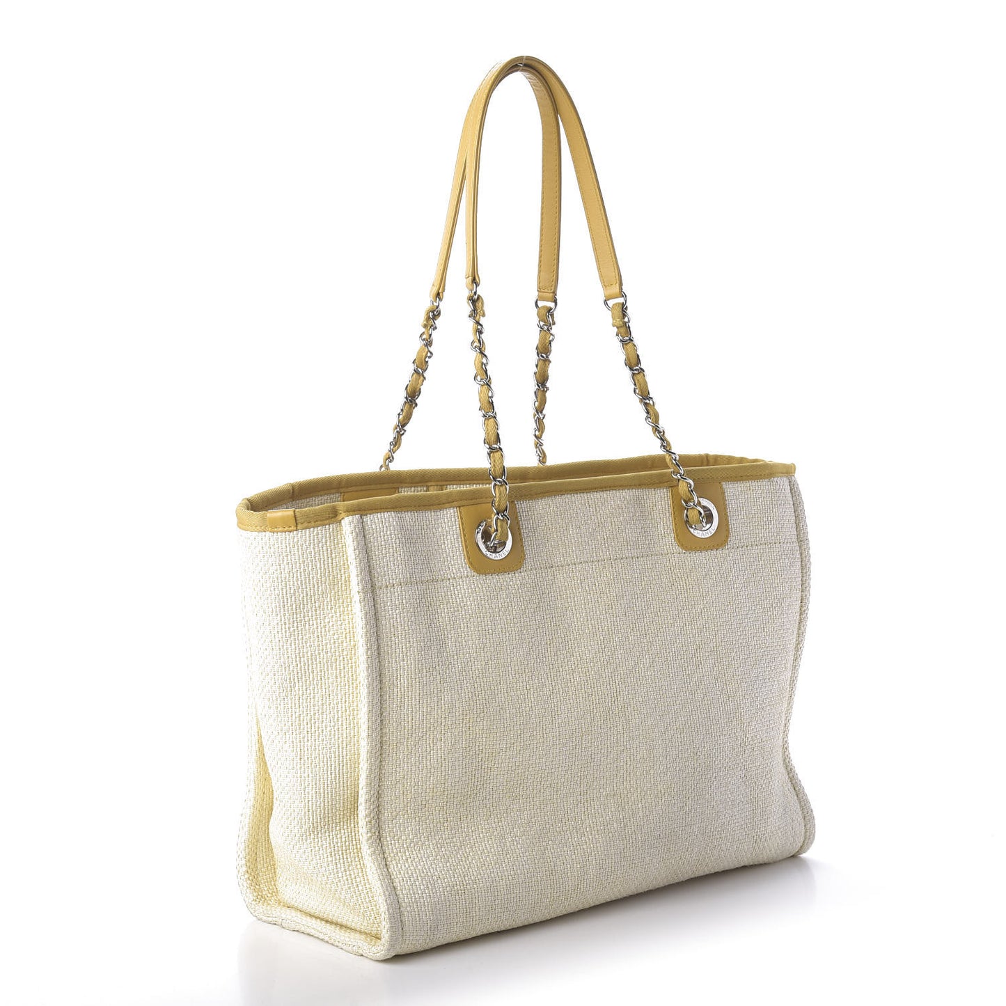 Woven Straw Raffia Small Deauville Tote Yellow