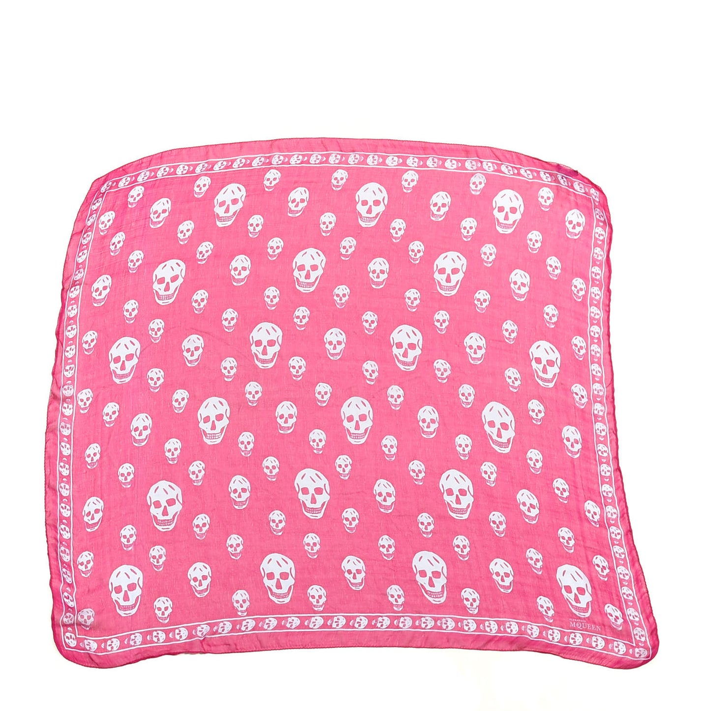 Silk Chiffon Skull Scarf Fuxia