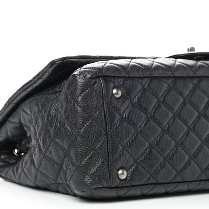 Chanel Calfskin Quilted XXL Travel Flap Bag Black 5 of 9