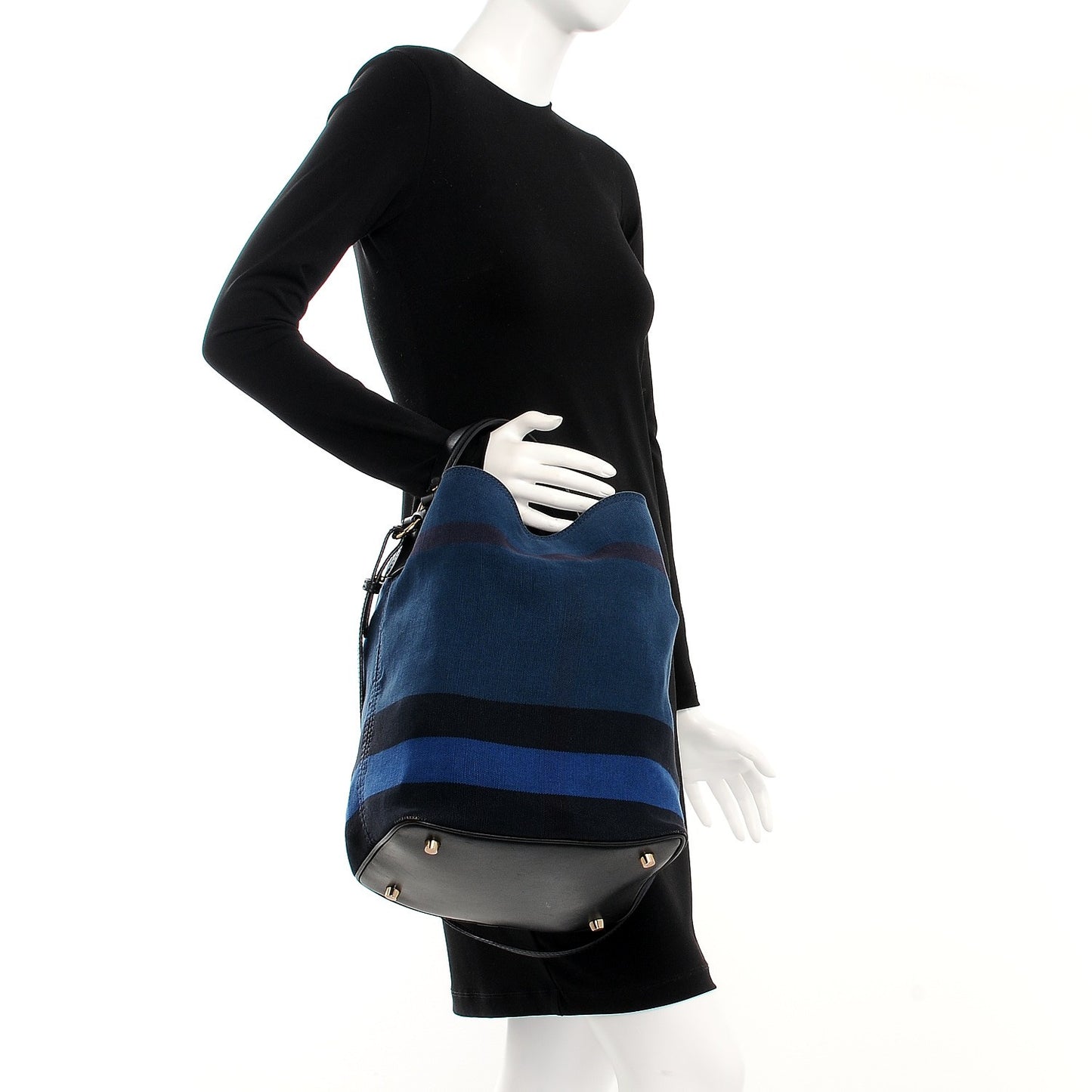 Overdyed Canvas Mega Check Medium Ashby Hobo Ultramarine Blue