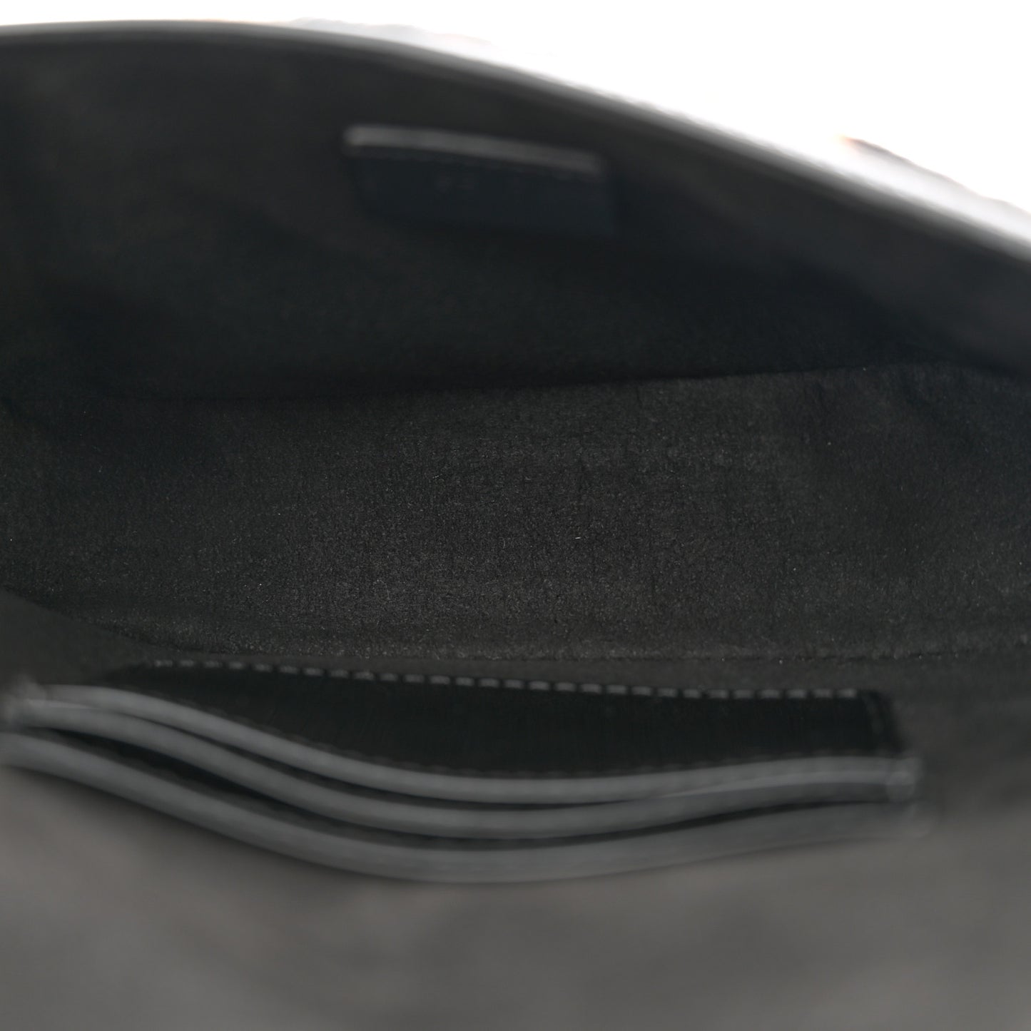 Shearling Vitello Vernice Mou Pequin Striped Mini Baguette Tobacco Black