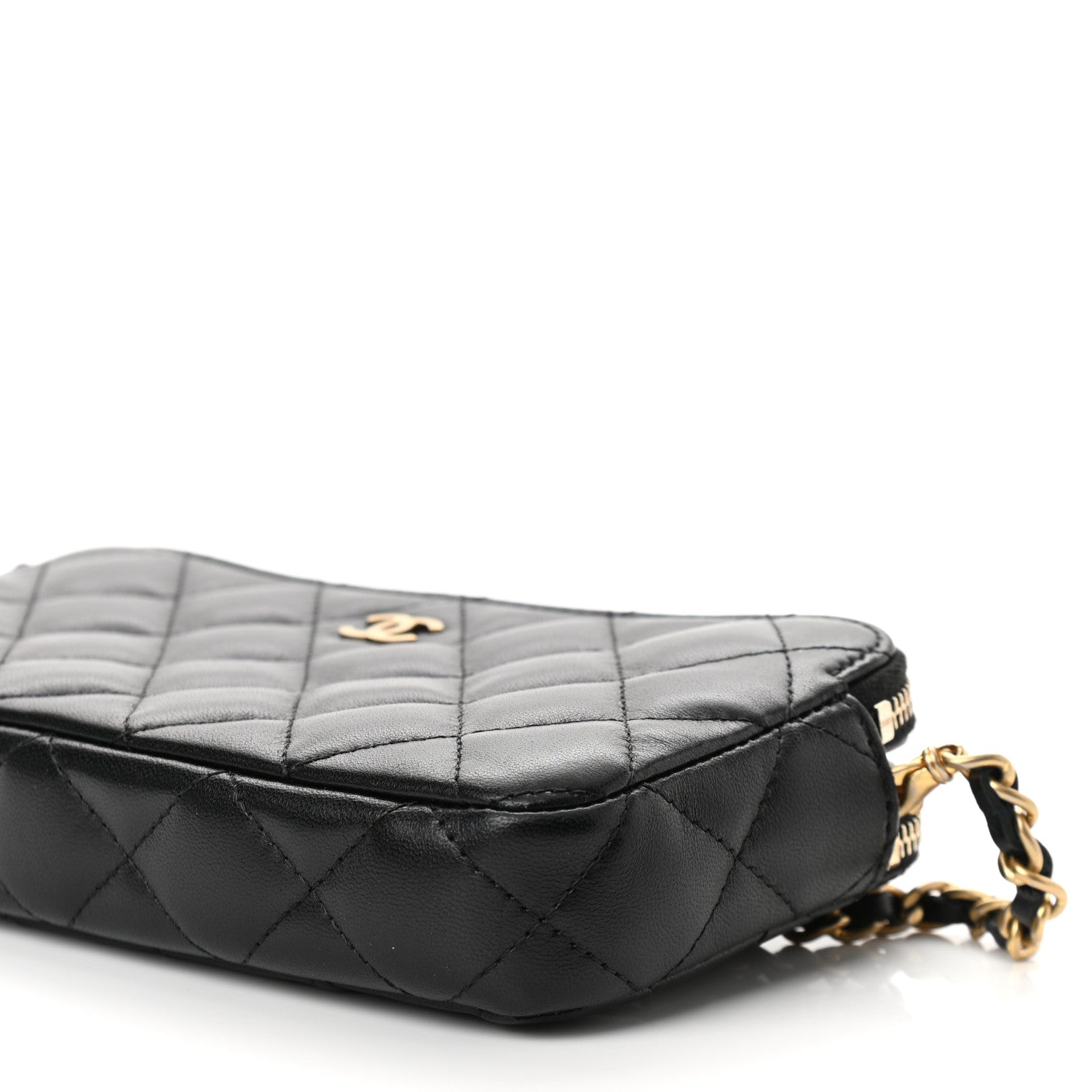 Chanel Lambskin Quilted Small Clutch With Chain Black 13 of 14