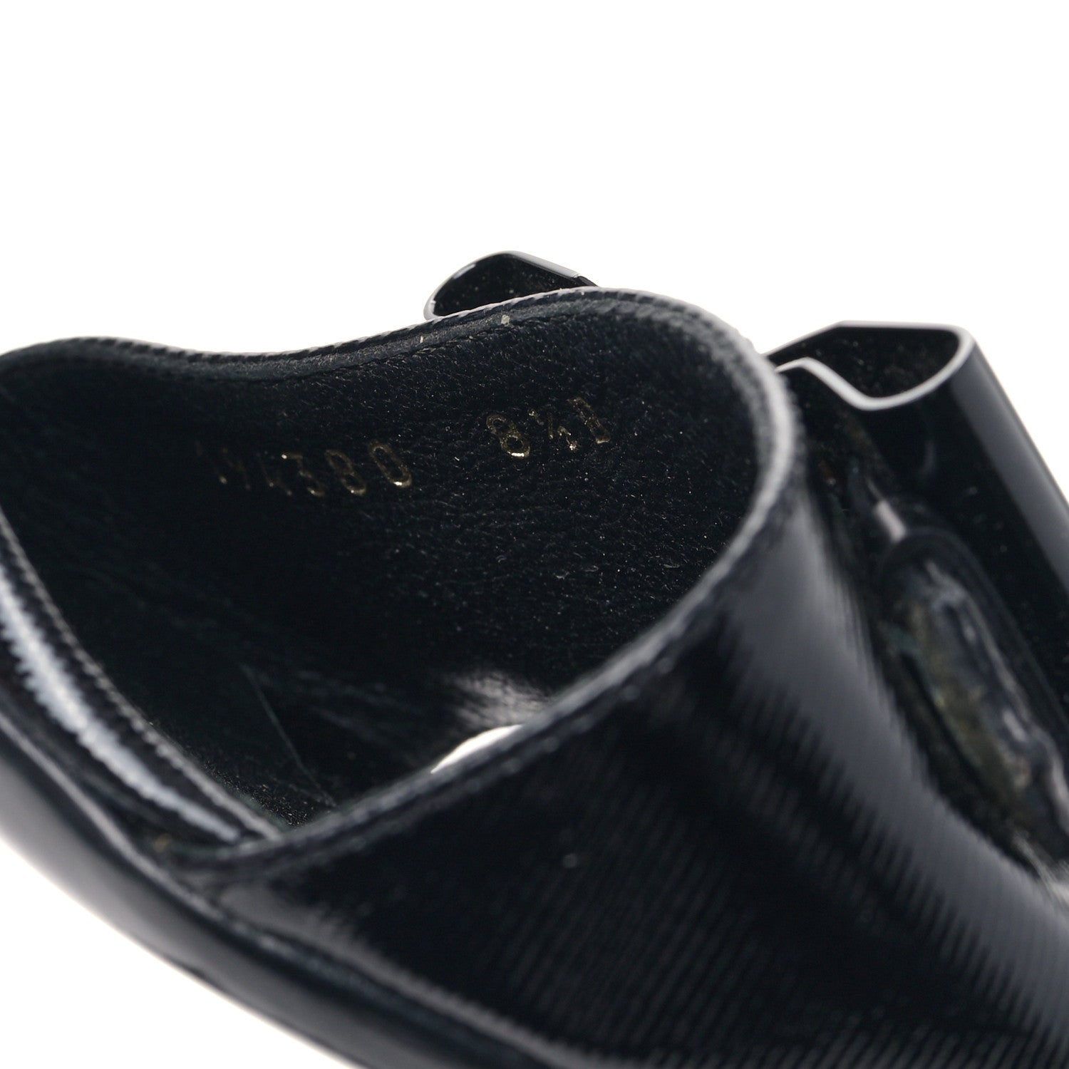 Gucci Calfskin Womens Tess Mid Heel Slide Sandals 8.5 Black 8 of 9