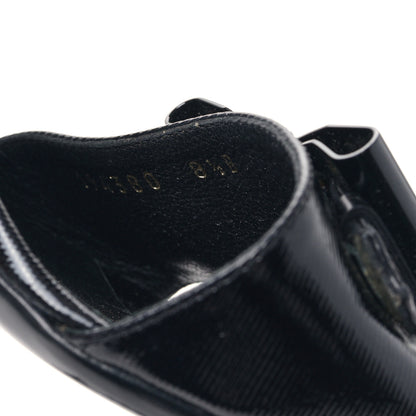Gucci Calfskin Womens Tess Mid Heel Slide Sandals 8.5 Black 8 of 9