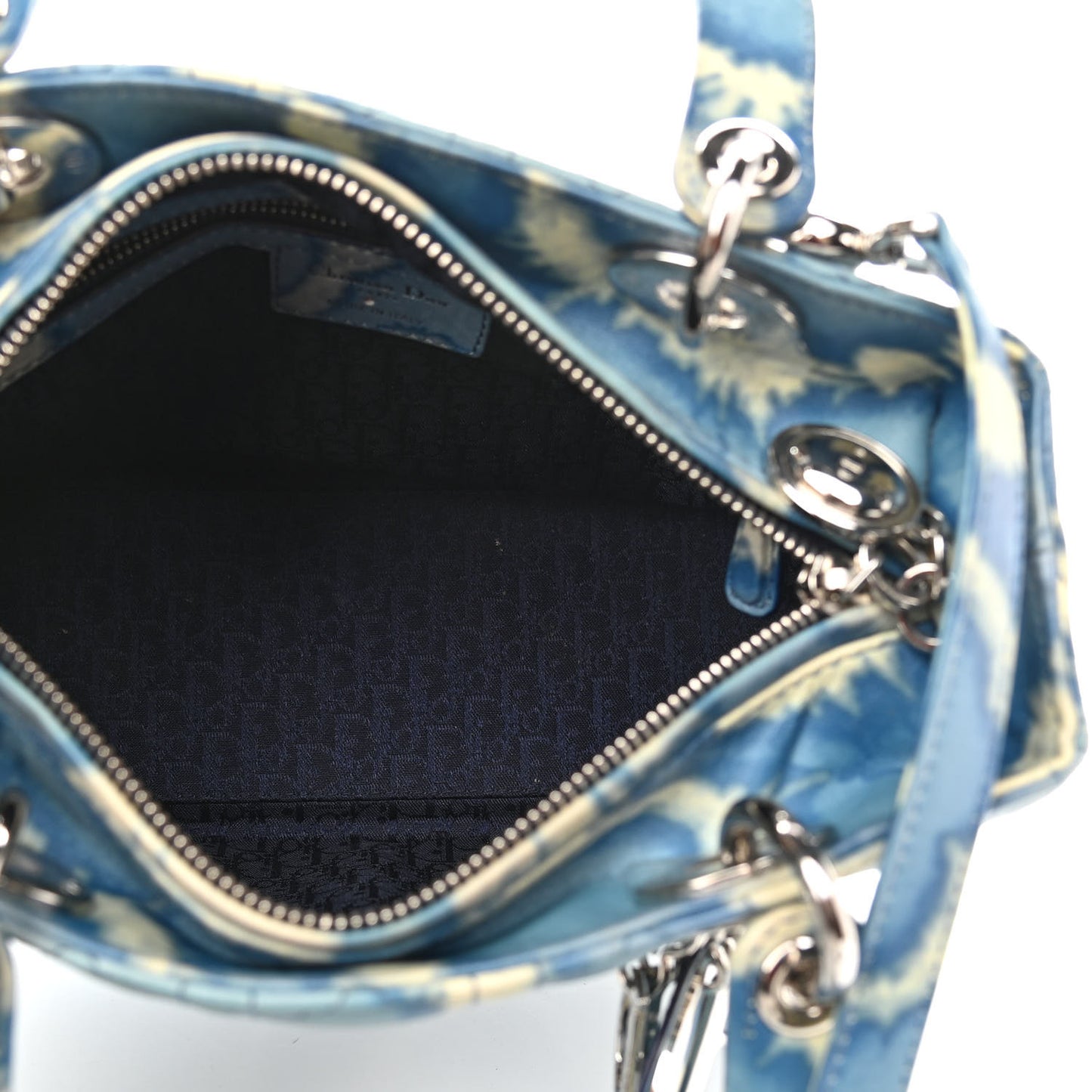 Tie Dye Lambskin Cannage Medium Lady Dior Blue