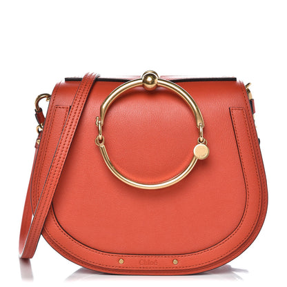 Chloe Calfskin Suede Small Nile Bracelet Bag Sepia Red 1 of 8