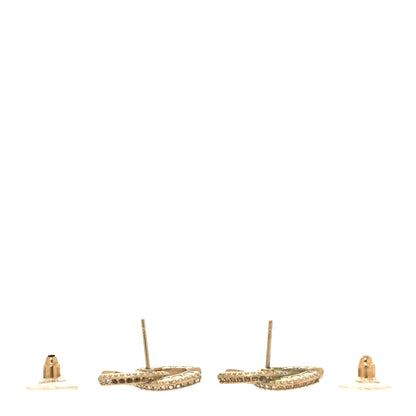 Chanel Crystal Timeless CC Earrings Light Gold 3 of 6